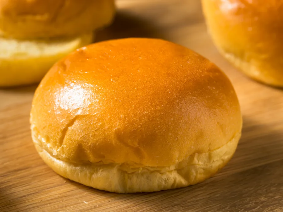 Glossy brioche burger buns baked to order for cafés